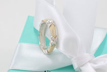 Load image into Gallery viewer, Tiffany &amp; Co. Silver Signature &quot;X&quot; White Enamel Band Ring
