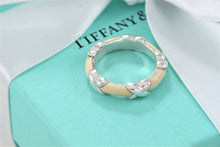 Load image into Gallery viewer, Tiffany &amp; Co. Silver Signature &quot;X&quot; White Enamel Band Ring
