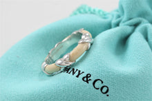 Load image into Gallery viewer, Tiffany &amp; Co. Silver Signature &quot;X&quot; White Enamel Band Ring
