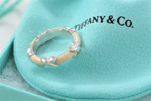 Load image into Gallery viewer, Tiffany &amp; Co. Silver Signature &quot;X&quot; White Enamel Band Ring
