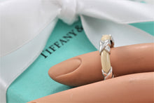 Load image into Gallery viewer, Tiffany &amp; Co. Silver Signature &quot;X&quot; White Enamel Band Ring
