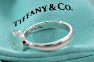 Tiffany & Co. Paloma Picasso Silver Diamond Modern Heart Ring Sz. 7