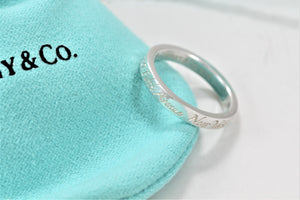 Tiffany & Co. Silver Notes "Fifth Ave" Narrow Band Ring