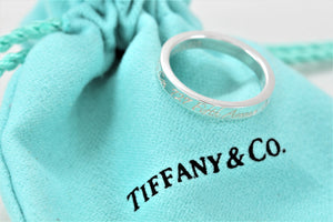 Tiffany & Co. Silver Notes "Fifth Ave" Narrow Band Ring