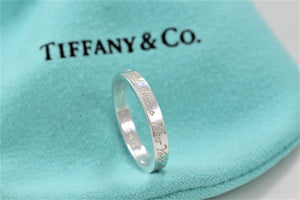 Tiffany & Co. Silver Notes "Fifth Ave" Narrow Band Ring