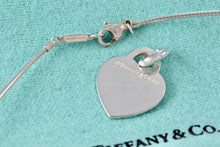 Load image into Gallery viewer, Return To Tiffany &amp; Co. Silver Small Heart Charm Snake Chain 16&quot; Necklace
