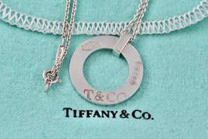 Tiffany & Co. 1837 Silver Circle Pendant 16" Necklace
