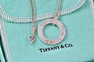 Tiffany & Co. 1837 Silver Circle Pendant 16" Necklace