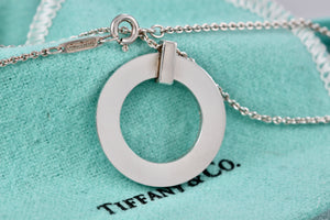 Tiffany & Co. 1837 Silver Circle Pendant 16" Necklace