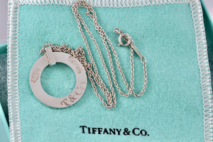 Tiffany & Co. 1837 Silver Circle Pendant 16" Necklace