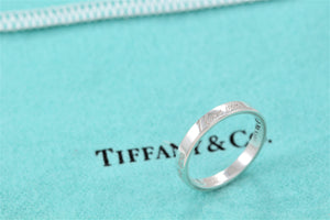 Tiffany & Co. Silver Notes "I Love You" Narrow Band Ring