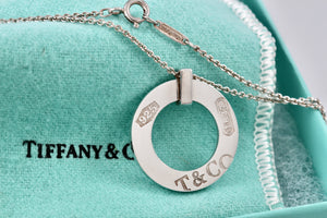 Tiffany & Co. 1837 Silver Circle Pendant 16" Necklace