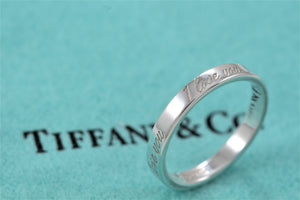 Tiffany & Co. Silver Notes "I Love You" Narrow Band Ring