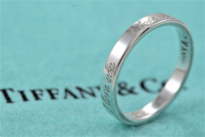 Tiffany & Co. Silver Notes "I Love You" Narrow Band Ring