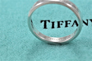 Tiffany & Co. Silver Notes "I Love You" Narrow Band Ring