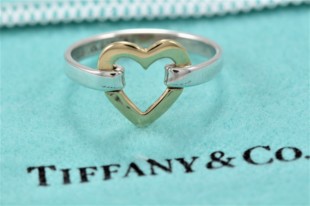 Tiffany & Co. 18K Gold & Silver Heart Ring