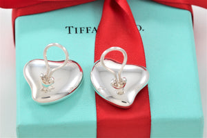 Tiffany & Co. Elsa Peretti Silver Full Heart Large Clip on Earrings
