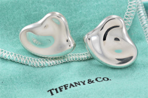 Tiffany & Co. Elsa Peretti Silver Full Heart Large Clip on Earrings