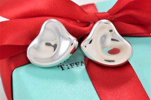 Tiffany & Co. Elsa Peretti Silver Full Heart Large Clip on Earrings