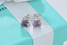 Load image into Gallery viewer, Tiffany &amp; Co. Silver Sparkler Amethyst Stud Earrings
