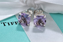 Load image into Gallery viewer, Tiffany &amp; Co. Silver Sparkler Amethyst Stud Earrings
