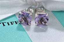 Load image into Gallery viewer, Tiffany &amp; Co. Silver Sparkler Amethyst Stud Earrings
