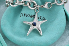 Load image into Gallery viewer, Tiffany &amp; Co. Silver Lapis Bead Starfish Link Bracelet
