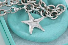 Load image into Gallery viewer, Tiffany &amp; Co. Silver Lapis Bead Starfish Link Bracelet
