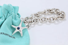 Load image into Gallery viewer, Tiffany &amp; Co. Silver Lapis Bead Starfish Link Bracelet
