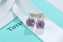 Load image into Gallery viewer, Tiffany &amp; Co. Silver Sparkler Amethyst Stud Earrings
