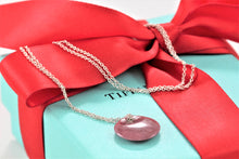 Load image into Gallery viewer, Tiffany &amp; Co. Elsa Peretti Silver Pink Rhodonite Round Disc Pendant Necklace
