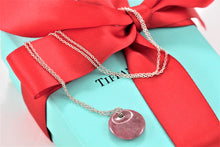 Load image into Gallery viewer, Tiffany &amp; Co. Elsa Peretti Silver Pink Rhodonite Round Disc Pendant Necklace
