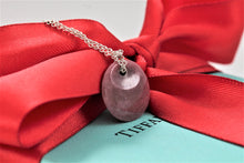 Load image into Gallery viewer, Tiffany &amp; Co. Elsa Peretti Silver Pink Rhodonite Round Disc Pendant Necklace
