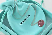Load image into Gallery viewer, Tiffany &amp; Co. Elsa Peretti Silver Pink Rhodonite Round Disc Pendant Necklace
