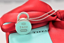 Load image into Gallery viewer, Tiffany &amp; Co. 1837 Silver Round Circle Padlock Pendant 16&quot; Necklace
