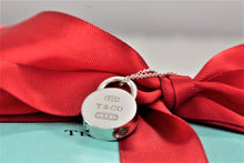 Load image into Gallery viewer, Tiffany &amp; Co. 1837 Silver Round Circle Padlock Pendant 16&quot; Necklace
