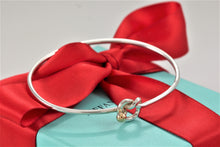 Load image into Gallery viewer, Tiffany &amp; Co. 18K Gold &amp; Silver Love Knot Hook Bangle Bracelet
