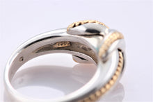 Load image into Gallery viewer, Tiffany &amp; Co. 18K Gold Twist Rope Silver Signature &#39;&#39;X&#39;&#39; Ring
