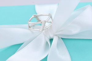 Tiffany & Co. Silver Frank Gehry Open Torque Square Ring