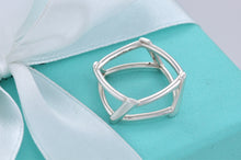 Load image into Gallery viewer, Tiffany &amp; Co. Silver Frank Gehry Open Torque Square Ring

