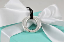 Load image into Gallery viewer, Tiffany &amp; Co. Elsa Peretti Silver Medium Sevillana Pendant Silk Cord Necklace
