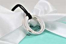 Load image into Gallery viewer, Tiffany &amp; Co. Elsa Peretti Silver Medium Sevillana Pendant Silk Cord Necklace
