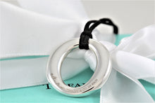 Load image into Gallery viewer, Tiffany &amp; Co. Elsa Peretti Silver Medium Sevillana Pendant Silk Cord Necklace
