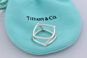Tiffany & Co. Silver Frank Gehry Open Torque Square Ring