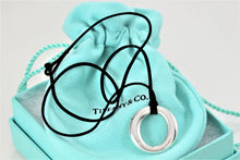 Load image into Gallery viewer, Tiffany &amp; Co. Elsa Peretti Silver Medium Sevillana Pendant Silk Cord Necklace
