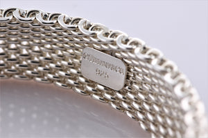 Tiffany & Co. Somerset Mesh Silver Bangle Bracelet