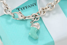 Load image into Gallery viewer, Tiffany &amp; Co. Silver Blue Enamel Stocking Charm Bracelet
