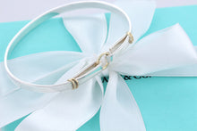 Load image into Gallery viewer, Tiffany &amp; Co. 18K Gold &amp; Silver Double Circle Hook Bangle Bracelet
