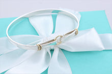 Load image into Gallery viewer, Tiffany &amp; Co. 18K Gold &amp; Silver Double Circle Hook Bangle Bracelet
