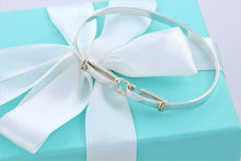 Load image into Gallery viewer, Tiffany &amp; Co. 18K Gold &amp; Silver Double Circle Hook Bangle Bracelet
